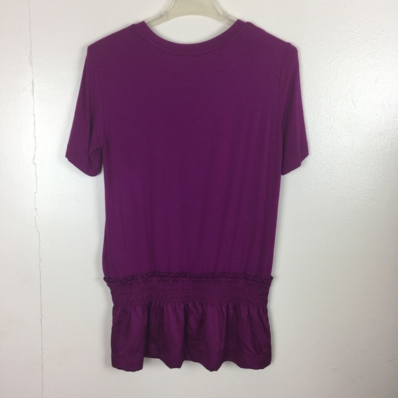 DKNY Short Sleeve Smocking Detail Top Size S - Picture 2 of 8